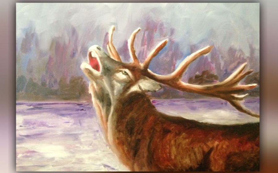 Hirsch (40×50) – Malen & Zeichnen in Haslen
