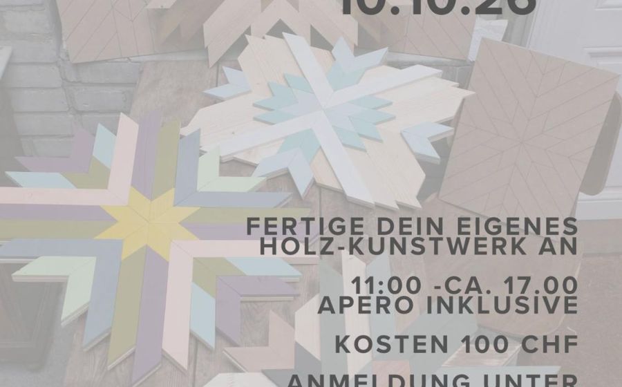 Workshop: Dein eigenes Holz-Kunstwerk gestalten – Handwerk & DIY in Basel