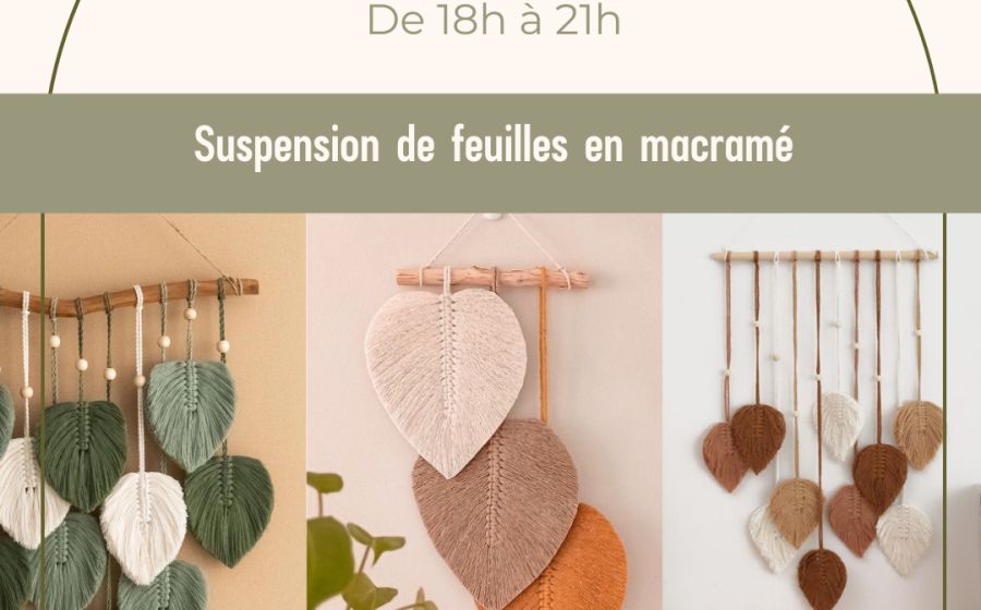 Suspension de feuilles en macramé – Handwerk & DIY in Font