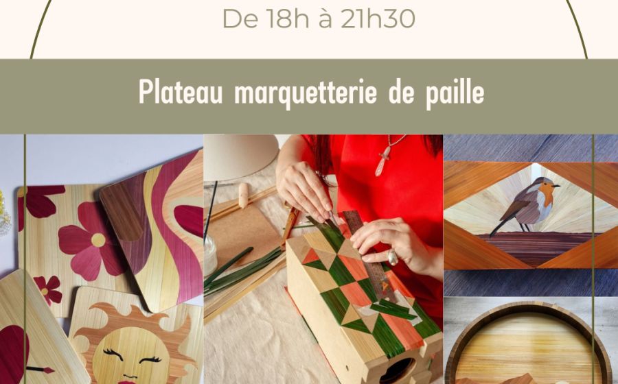 Plateau marquetterie de paille – Handwerk & DIY in Font