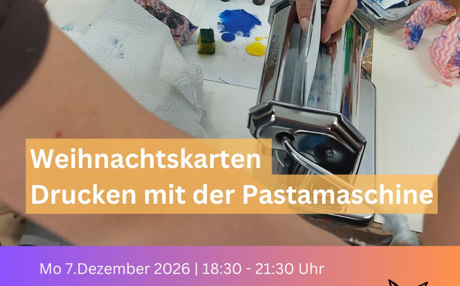 Kreativ-Workshop für Erwachsene: Drucken mit der Pastamaschine – Malen & Zeichnen in Luzern