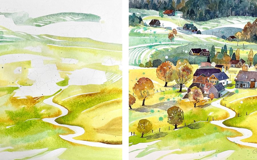 Aquarellkurs: Appenzellerland – Malen & Zeichnen in Wil