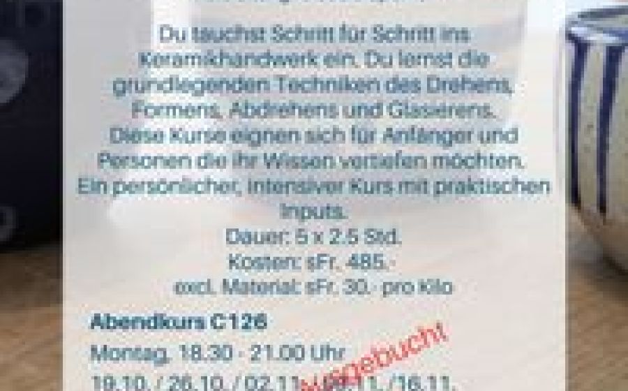 Drehkurs – Handwerk & DIY in Winterthur