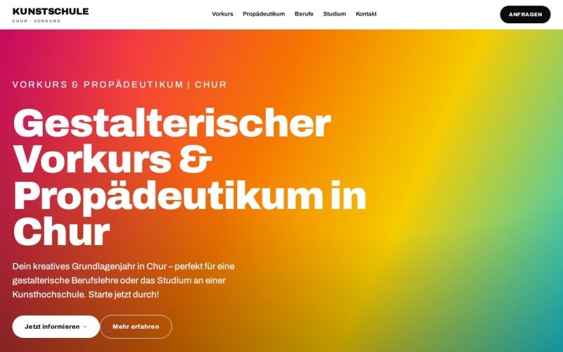 Vorschau der Webseite von Kunstschule Chur