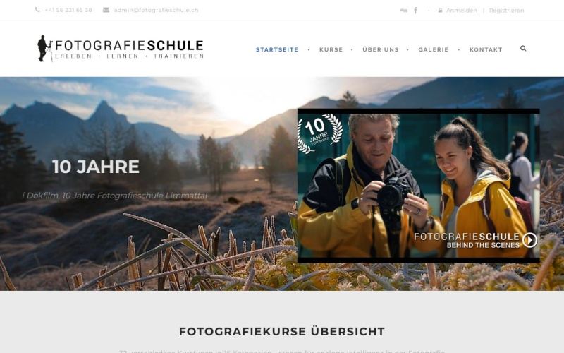 Vorschau der Webseite von Fotografieschule Limmattal