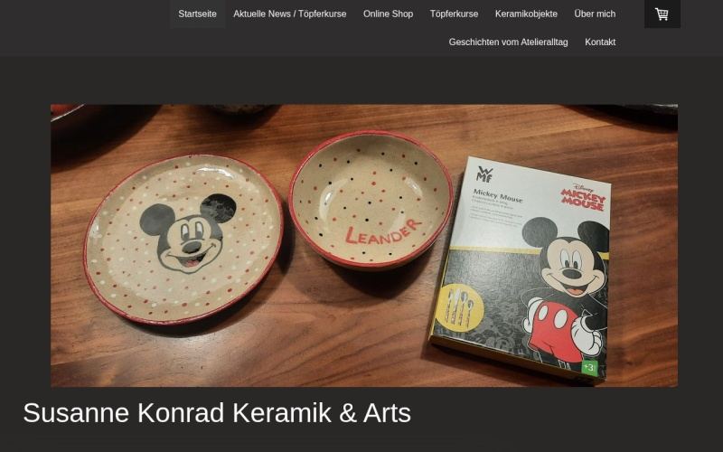 Vorschau der Webseite von Susanne Konrad Keramik & Arts