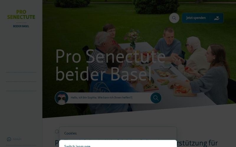 Vorschau der Webseite von Pro Senectute beider Basel