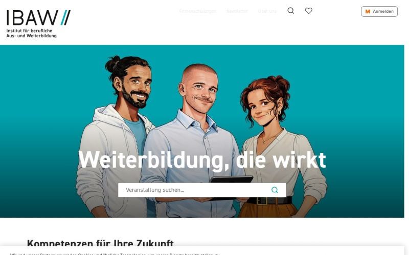 Vorschau der Webseite von IBAW (Grafikdesign- und Videobearbeitungs-Seminare)