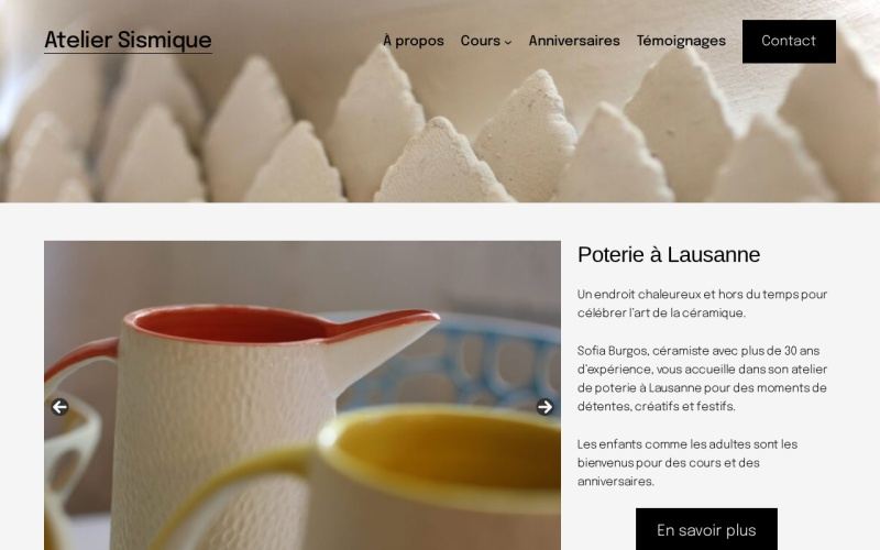 Vorschau der Webseite von Atelier Sismique (poterie et céramique)