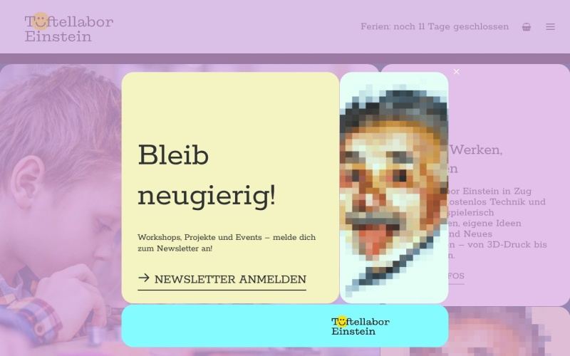 Vorschau der Webseite von Tüftellabor Einstein