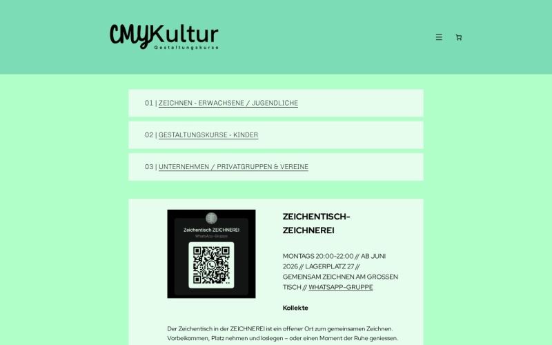 Vorschau der Webseite von CMYKultur – Gestaltungskurse für Kinder