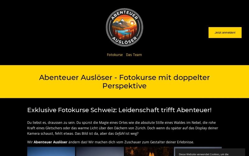 Vorschau der Webseite von Abenteuer Auslöser