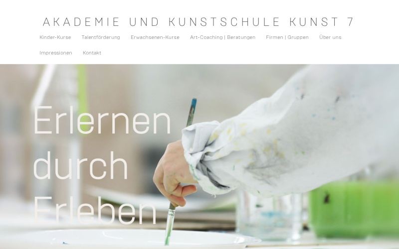 Vorschau der Webseite von Kunst 7 Kunstschule