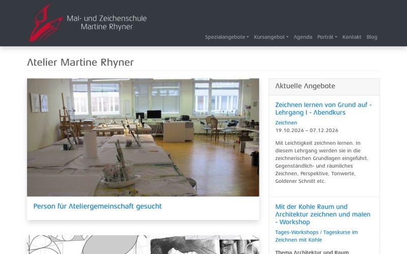 Vorschau der Webseite von Mal-Zeichenschule Liestal