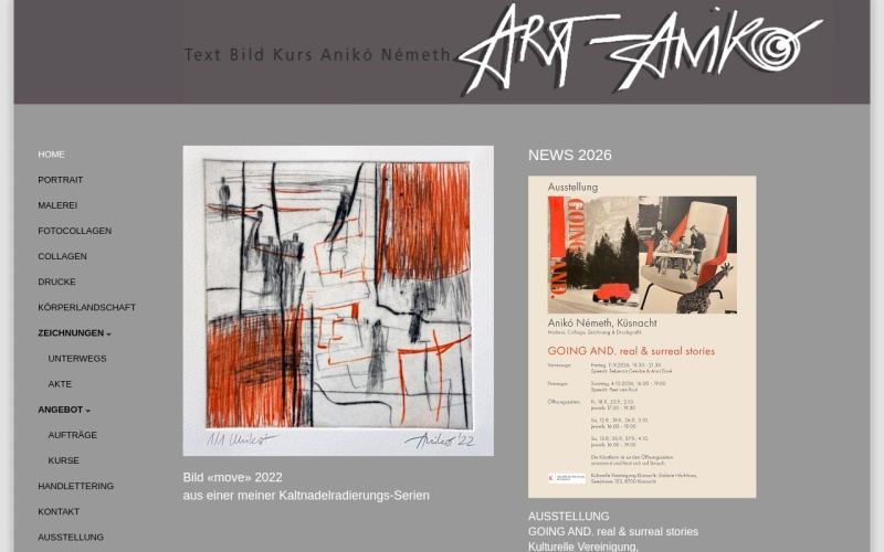 Vorschau der Webseite von Atelier art-aniko Zürich