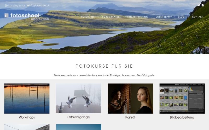 Vorschau der Webseite von Fotoschool by interaktion