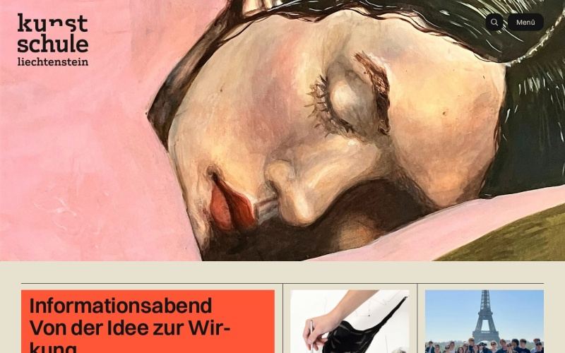 Vorschau der Webseite von Kunstschule Liechtenstein